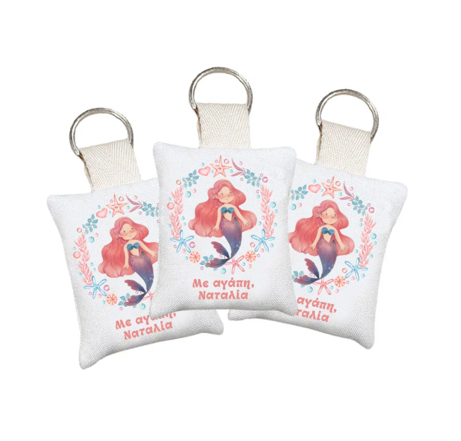 Μαξιλαράκι μπρελόκ γοργόνα αναμνηστικό δώρο για πάρτι ή παιδική μπομπονιέρα